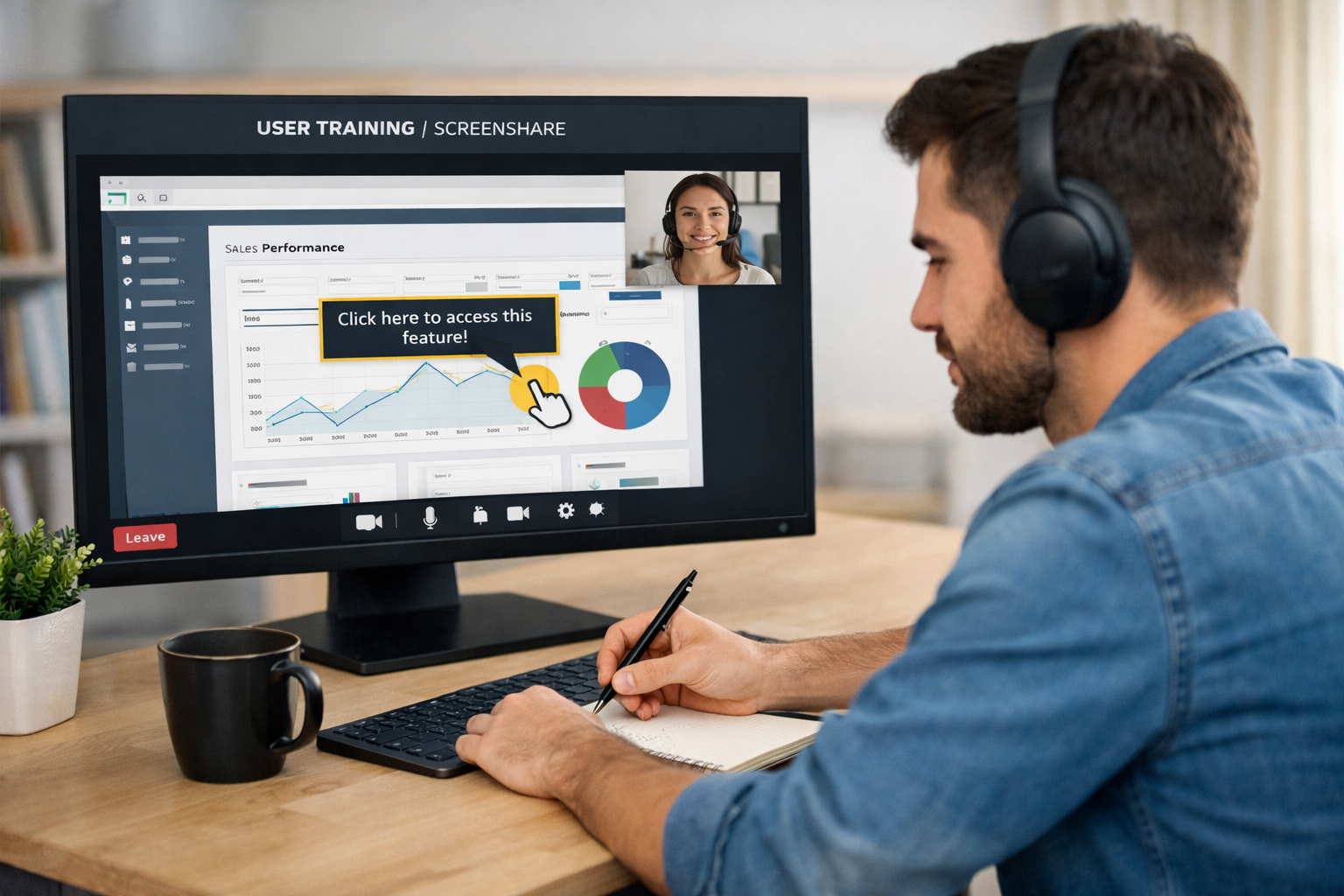 user training using screenshare